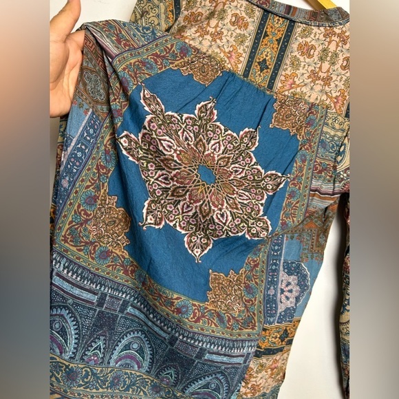 Feathers by tolani Blouse top S Modal Cotton Lightweight Bohemian Whimsigoth - Picture 10 of 13